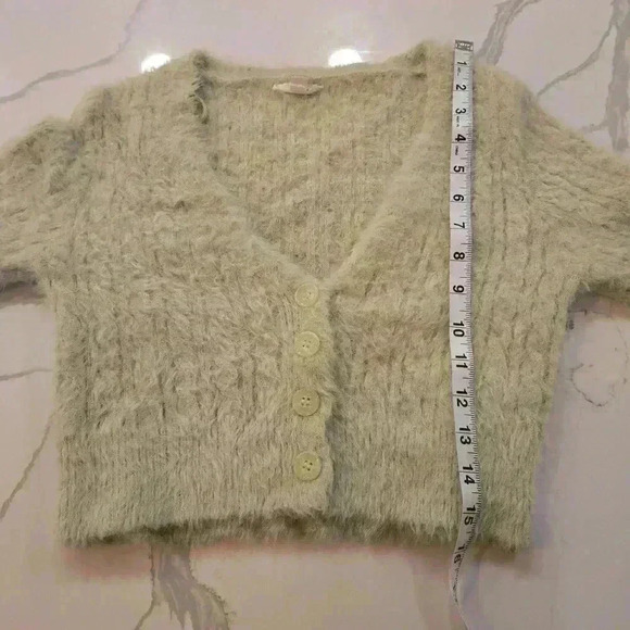 Garage Womens V-Neck Long Sleeve Knit Cardigan Mint Green Size Medium - Picture 9 of 9